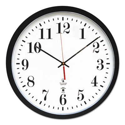 Black ATOMIC Contemporary Clock, 16.5" Overall Diameter, Black Case, 1 AA (sold separately) OrdermeInc OrdermeInc