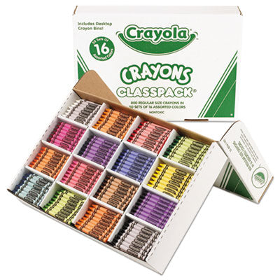 BINNEY & SMITH / CRAYOLA Classpack Regular Crayons, 16 Colors, 800/Box