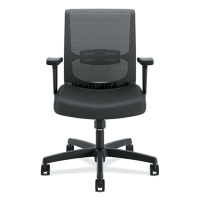 HON COMPANY Convergence Mid-Back Task Chair, Swivel-Tilt, Supports Up to 275 lb, 15.75" to 20.13" Seat Height, Black - OrdermeInc
