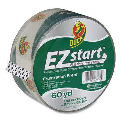 Duck® EZ Start Premium Packaging Tape, 3" Core, 1.88" x 60 yds, Clear - OrdermeInc