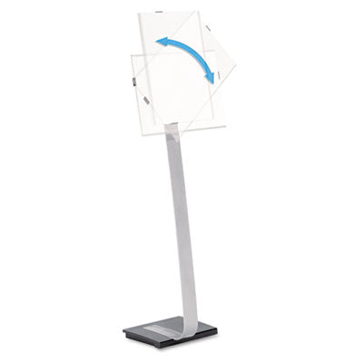 Info Sign Duo Floor Stand, Letter-Size Inserts, 15 x 46.5, Clear OrdermeInc OrdermeInc