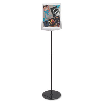 Sherpa Infobase Sign Stand, Acrylic/Metal, 40" to 60" High, Gray OrdermeInc OrdermeInc