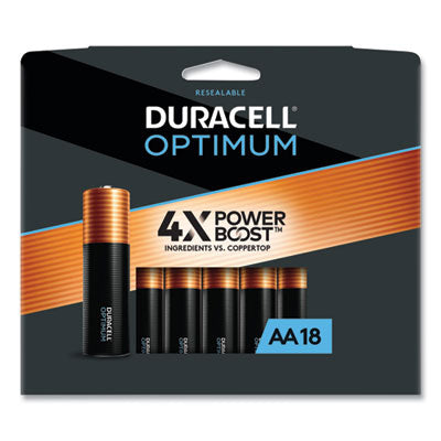 DURACELL PRODUCTS COMPANY Optimum Alkaline AA Batteries, 18/Pack - OrdermeInc