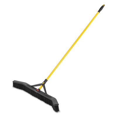 Rubbermaid® Commercial Maximizer Push-to-Center Broom, Poly Bristles, 36 x 58.13, Steel Handle, Yellow/Black OrdermeInc OrdermeInc