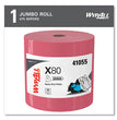WypAll® Power Clean X80 Heavy Duty Cloths, Jumbo Roll, 12.4 x 12.2, Red, 475 Wipers/Roll OrdermeInc OrdermeInc