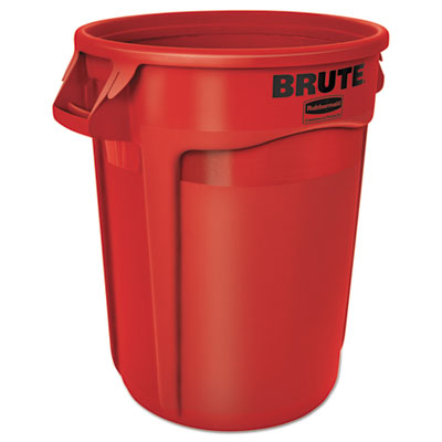 Rubbermaid® Commercial Vented Round Brute Container, 32 gal, Plastic, Red OrdermeInc OrdermeInc