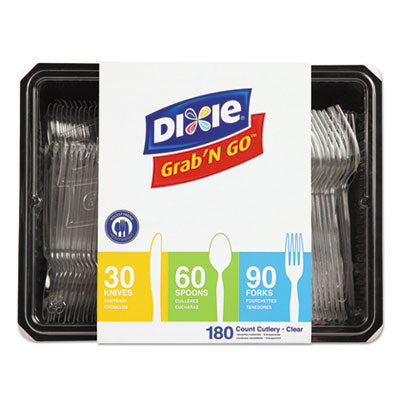 Dixie® Combo Pack, Tray with Clear Plastic Utensils, 90 Forks, 30 Knives, 60 Spoons OrdermeInc OrdermeInc