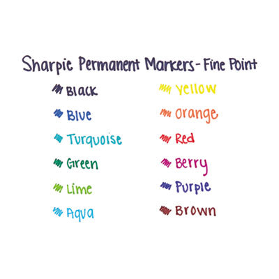 Sharpie® Retractable Permanent Marker, Fine Bullet Tip, Assorted Colors, 12/Set OrdermeInc OrdermeInc