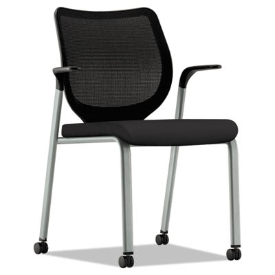 Nucleus Series Multipurpose Stacking Chair with ilira-Stretch M4 Back, Supports Up to 300 lb, Black Seat/Back, Platinum Base OrdermeInc OrdermeInc