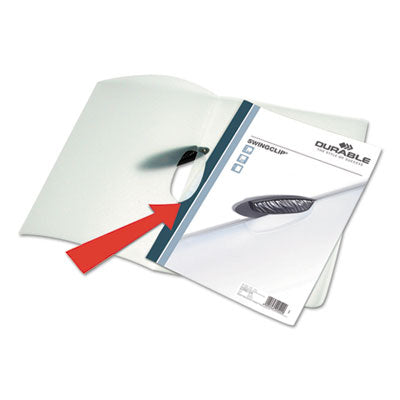 Durable® Swingclip Clear Report Cover, Swing Clip, 8.5 x 11, Black Clip, 25/Box OrdermeInc OrdermeInc