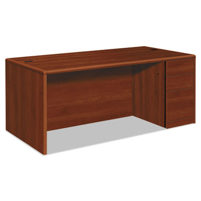 10700 Series Single Pedestal Desk with Full-Height Pedestal on Right, 72" x 36" x 29.5", Cognac OrdermeInc OrdermeInc