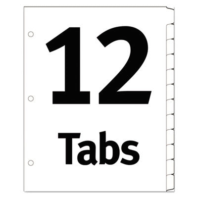 Table 'n Tabs Dividers, 12-Tab, 1 to 12, 11 x 8.5, White, Assorted Tabs, 1 Set OrdermeInc OrdermeInc