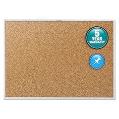 QUARTET MFG. Classic Series Cork Bulletin Board, 60 x 36, Tan Surface, Silver Anodized Aluminum Frame - OrdermeInc