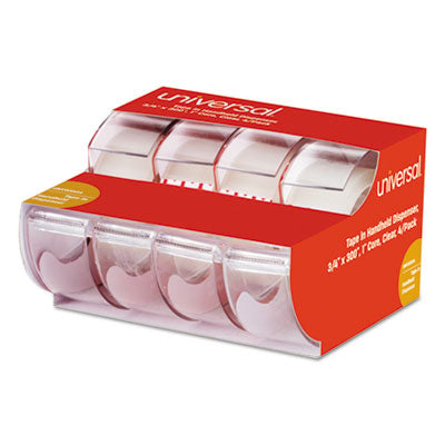 Invisible Tape with Handheld Dispenser, 1" Core, 0.75" x 25 ft, Clear, 4/Pack OrdermeInc OrdermeInc