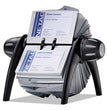 Durable® VISIFIX Flip Rotary Business Card File, Holds 400 2.88 x 4.13 Cards, 8.75 x 7.13 x 8.06, Plastic, Black/Silver OrdermeInc OrdermeInc