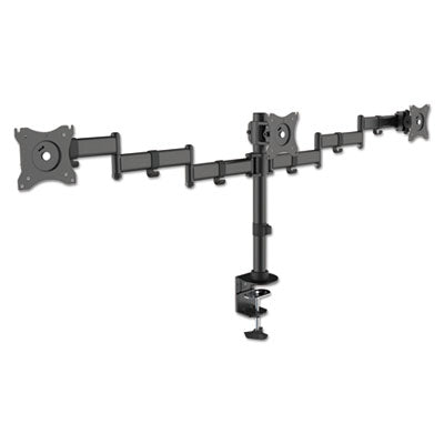 Articulating Triple Monitor Arms, For 13" to 27" Monitors, 360 deg Rotation, 45 deg Tilt, 180 deg Pan, Black, Supports 18 lb - OrdermeInc