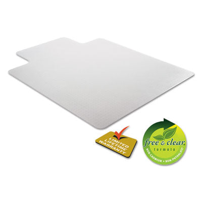 Occasional Use Studded Chair Mat for Flat Pile Carpet, 36 x 48, Lipped, Clear - OrdermeInc