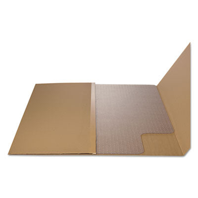Occasional Use Studded Chair Mat for Flat Pile Carpet, 36 x 48, Lipped, Clear - OrdermeInc