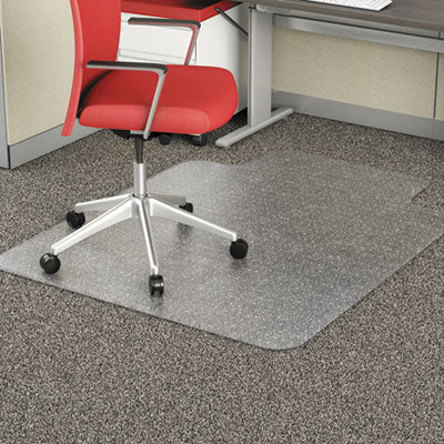 Occasional Use Studded Chair Mat for Flat Pile Carpet, 36 x 48, Lipped, Clear - OrdermeInc