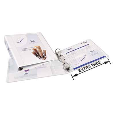Heavy-Duty View Binder with DuraHinge, One Touch EZD Rings/Extra-Wide Cover, 3 Ring, 1.5" Capacity, 11 x 8.5, White, (1319) - OrdermeInc