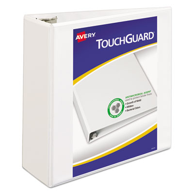 TouchGuard Protection Heavy-Duty View Binders with Slant Rings, 3 Rings, 4" Capacity, 11 x 8.5, White OrdermeInc OrdermeInc