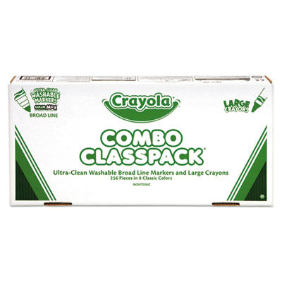 BINNEY & SMITH / CRAYOLA Crayon and Ultra-Clean Washable Marker Classpack, 8 Colors, 128 Each Crayons/Markers, 256/Box - OrdermeInc