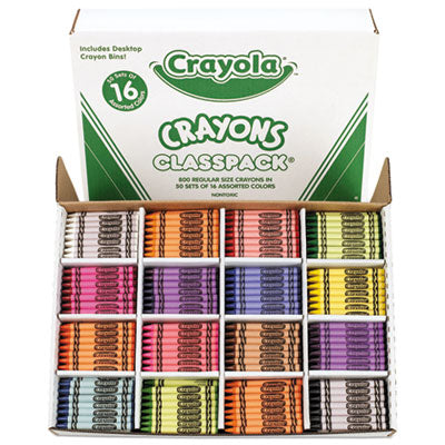 BINNEY & SMITH / CRAYOLA Classpack Regular Crayons, 16 Colors, 800/Box