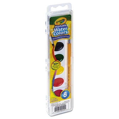 BINNEY & SMITH / CRAYOLA Washable Watercolor Paint, 8 Assorted Colors, Palette Tray - OrdermeInc