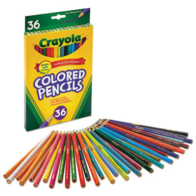 BINNEY & SMITH / CRAYOLA Long-Length Colored Pencil Set, 3.3 mm, 2B, Assorted Lead and Barrel Colors, 24/Pack - OrdermeInc