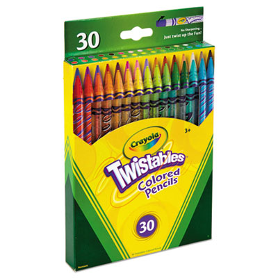 BINNEY & SMITH / CRAYOLA Twistables Colored Pencils, 2 mm, 2B, Assorted Lead and Barrel Colors, 30/Pack - OrdermeInc