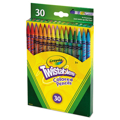 BINNEY & SMITH / CRAYOLA Twistables Colored Pencils, 2 mm, 2B, Assorted Lead and Barrel Colors, 30/Pack - OrdermeInc