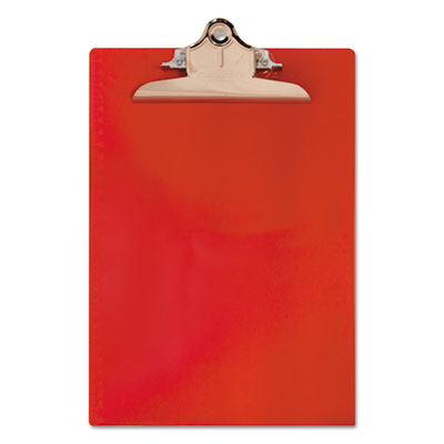 Saunders Recycled Plastic Clipboard with Ruler Edge, 1" Clip Capacity, Holds 8.5 x 11 Sheets, Red - OrdermeInc