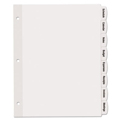 AVERY PRODUCTS CORPORATION Big Tab Printable White Label Tab Dividers, 8-Tab, 11 x 8.5, White, 20 Sets