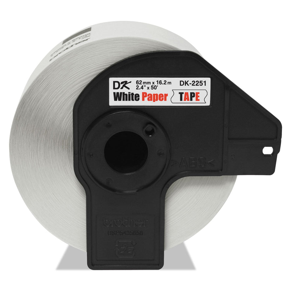 BROTHER INTL. CORP. Continuous Paper Label Tape, 2.4" x 50 ft, Black/White