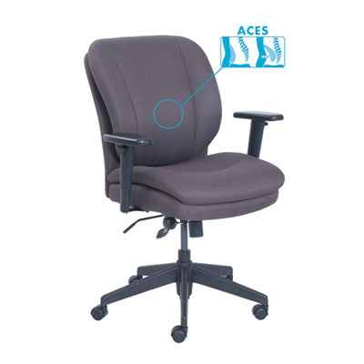 Cosset Ergonomic Task Chair, Supports Up to 275 lb, 19.5" to 22.5" Seat Height, Gray Seat/Back, Black Base OrdermeInc OrdermeInc
