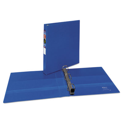 AVERY PRODUCTS CORPORATION Heavy-Duty Non-View Binder with DuraHinge and One Touch EZD Rings, 3 Rings, 1" Capacity, 11 x 8.5, Blue