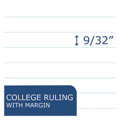 WIDE Landscape Format Writing Pad, Unpunched with Standard Back, Medium/College Rule, 40 White 11 x 9.5 Sheets OrdermeInc OrdermeInc