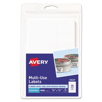 Removable Multi-Use Labels, Handwrite Only, 0.63 x 0.88, White, 30/Sheet, 35 Sheets/Pack, (5424) - OrdermeInc