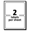 Removable Multi-Use Labels, Inkjet/Laser Printers, 2 x 4, White, 2/Sheet, 50 Sheets/Pack, (5444)