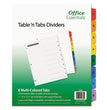 Table 'n Tabs Dividers, 8-Tab, 1 to 8, 11 x 8.5, White, Assorted Tabs, 1 Set OrdermeInc OrdermeInc