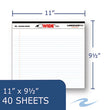 WIDE Landscape Format Writing Pad, Unpunched with Standard Back, Medium/College Rule, 40 White 11 x 9.5 Sheets OrdermeInc OrdermeInc