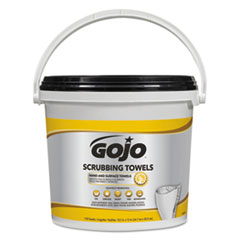 GO-JO INDUSTRIES Scrubbing Towels, Hand Cleaning, Orange Scent, White/Yellow, 170/Bucket, 2 Buckets/Carton - OrdermeInc