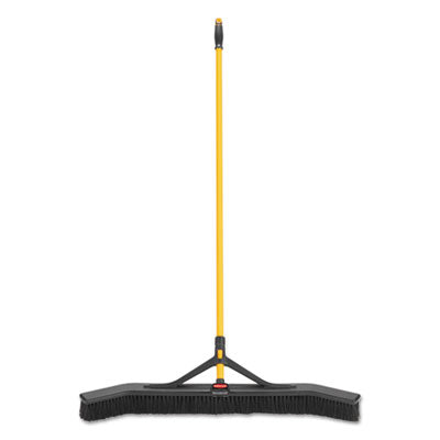 Rubbermaid® Commercial Maximizer Push-to-Center Broom, Poly Bristles, 36 x 58.13, Steel Handle, Yellow/Black OrdermeInc OrdermeInc