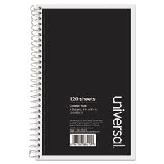 Universal® Wirebound Notebook, 3-Subject, Medium/College Rule, Black Cover, (120) 9.5 x 6 Sheets - OrdermeInc