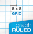 Cross Section Pads, Cross-Section Quadrille Rule (8 sq/in, 1 sq/in), 50 White 8.5 x 11 Sheets OrdermeInc OrdermeInc