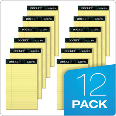 Docket Ruled Perforated Pads, Wide/Legal Rule, 50 Canary-Yellow 8.5 x 11.75 Sheets, 12/Pack OrdermeInc OrdermeInc