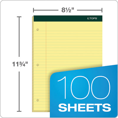 Double Docket Ruled Pads, Wide/Legal Rule, 100 Canary-Yellow 8.5 x 11.75 Sheets, 6/Pack OrdermeInc OrdermeInc