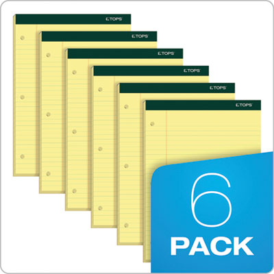 Double Docket Ruled Pads, Wide/Legal Rule, 100 Canary-Yellow 8.5 x 11.75 Sheets, 6/Pack OrdermeInc OrdermeInc