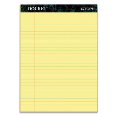 Docket Ruled Perforated Pads, Wide/Legal Rule, 50 Canary-Yellow 8.5 x 11.75 Sheets, 12/Pack OrdermeInc OrdermeInc