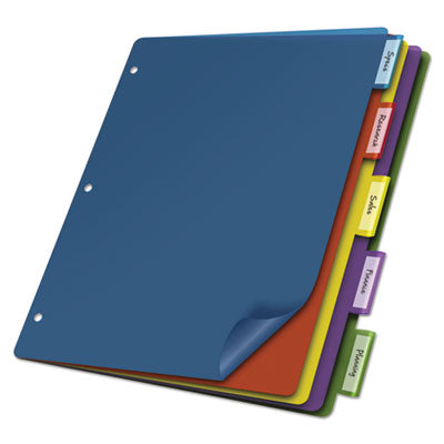 Cardinal® Poly Index Dividers, 5-Tab, 11 x 8.5, Assorted, 4 Sets - OrdermeInc